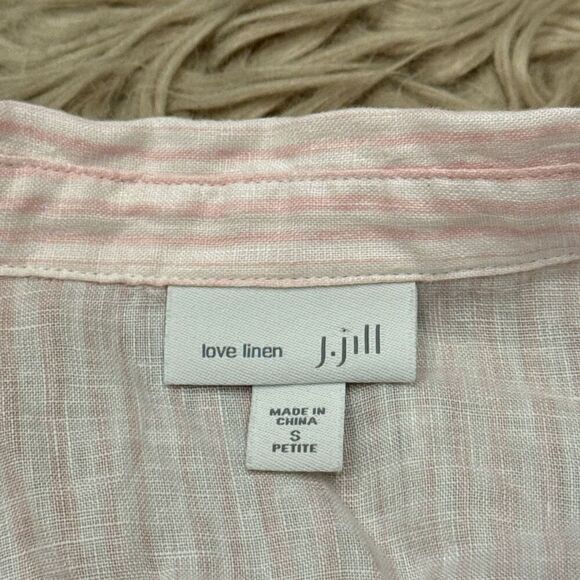 J jill linen button down blouse small petite - Picture 2 of 5